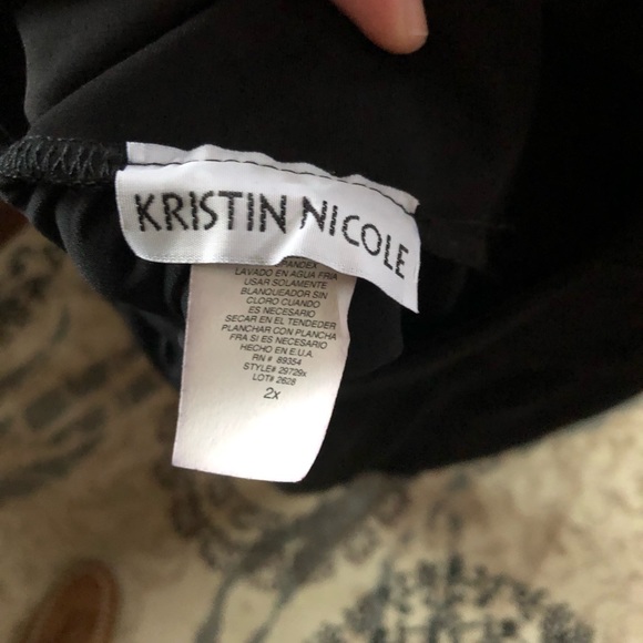 Kristen Nicole black square neck shirt - Picture 2 of 4